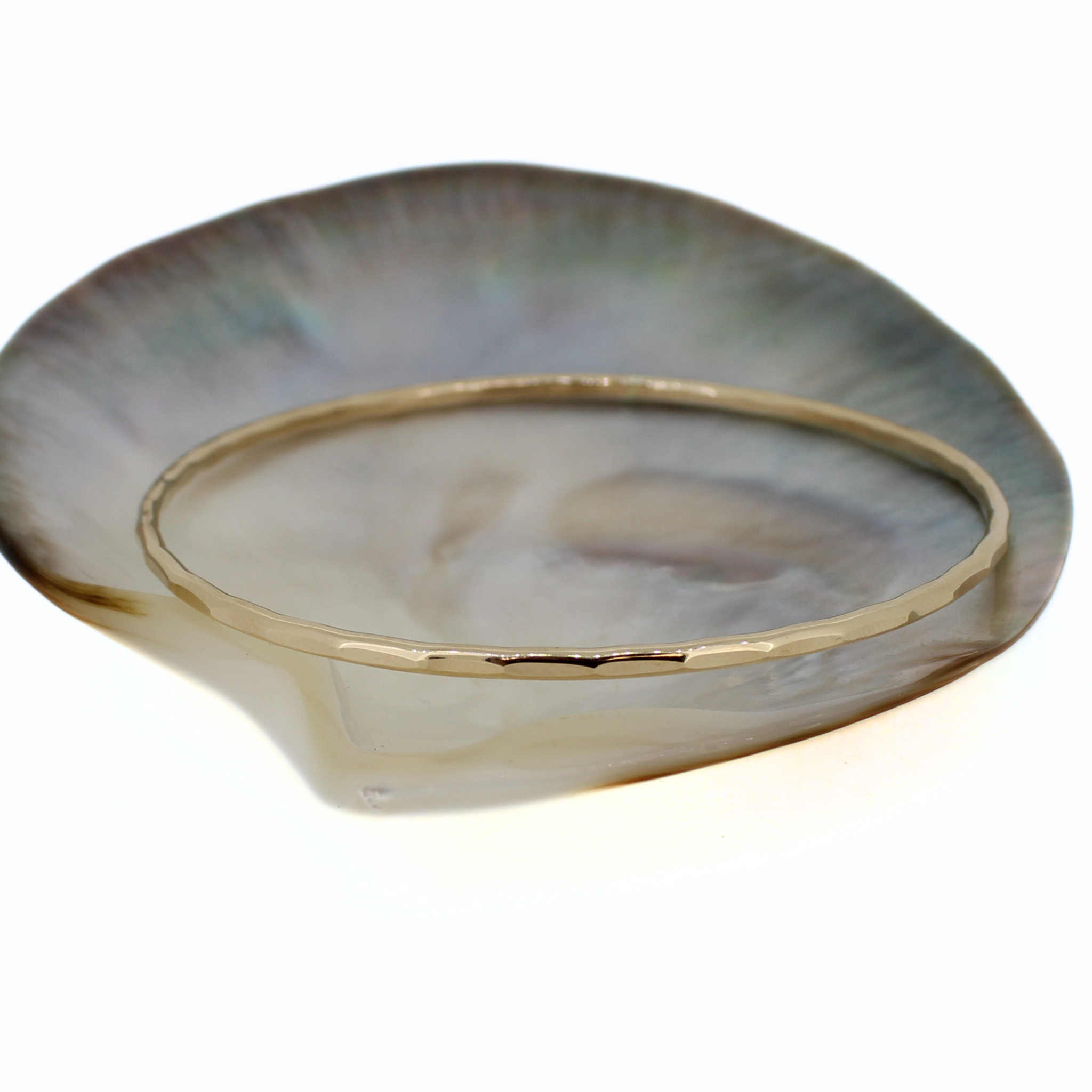 Brianne & Co. handmade 14k gold fill minimalist hammered bangle bracelet