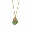 14k gold fill olive green sea glass necklace handmade by Brianne & Co.