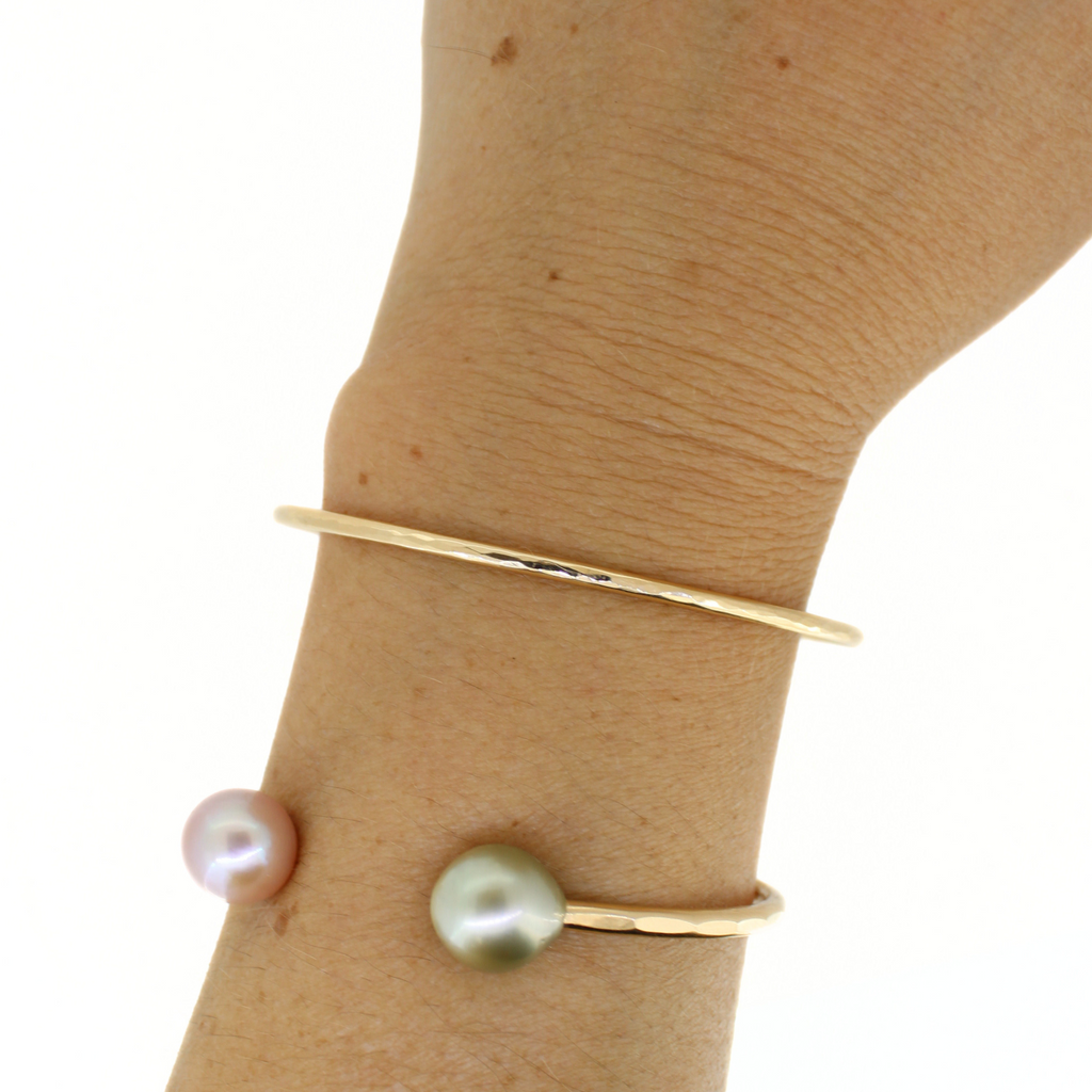 Gold Fill Ripple Texture Bangle