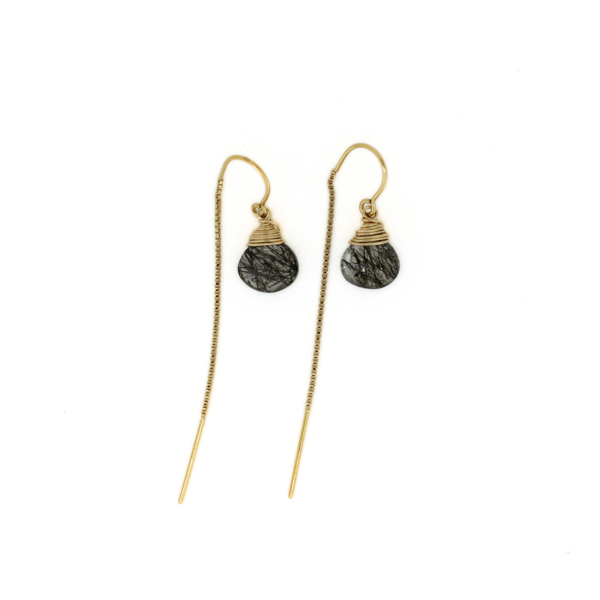 Brianne & Co. gold fill rutile quartz threader earrings