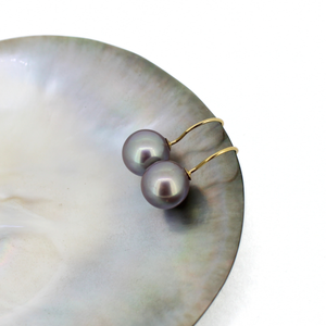 Gold Fill Purple Edison Pearl Earrings