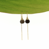 Brianne & Co. gold fill smokey quartz threader earrings front view