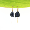 Gold fill threader earrings featuring druzy geode gemstones handmade by Brianne & Co. 