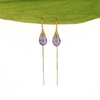 Brianne & Co. gold fill amethyst threader earrings front view