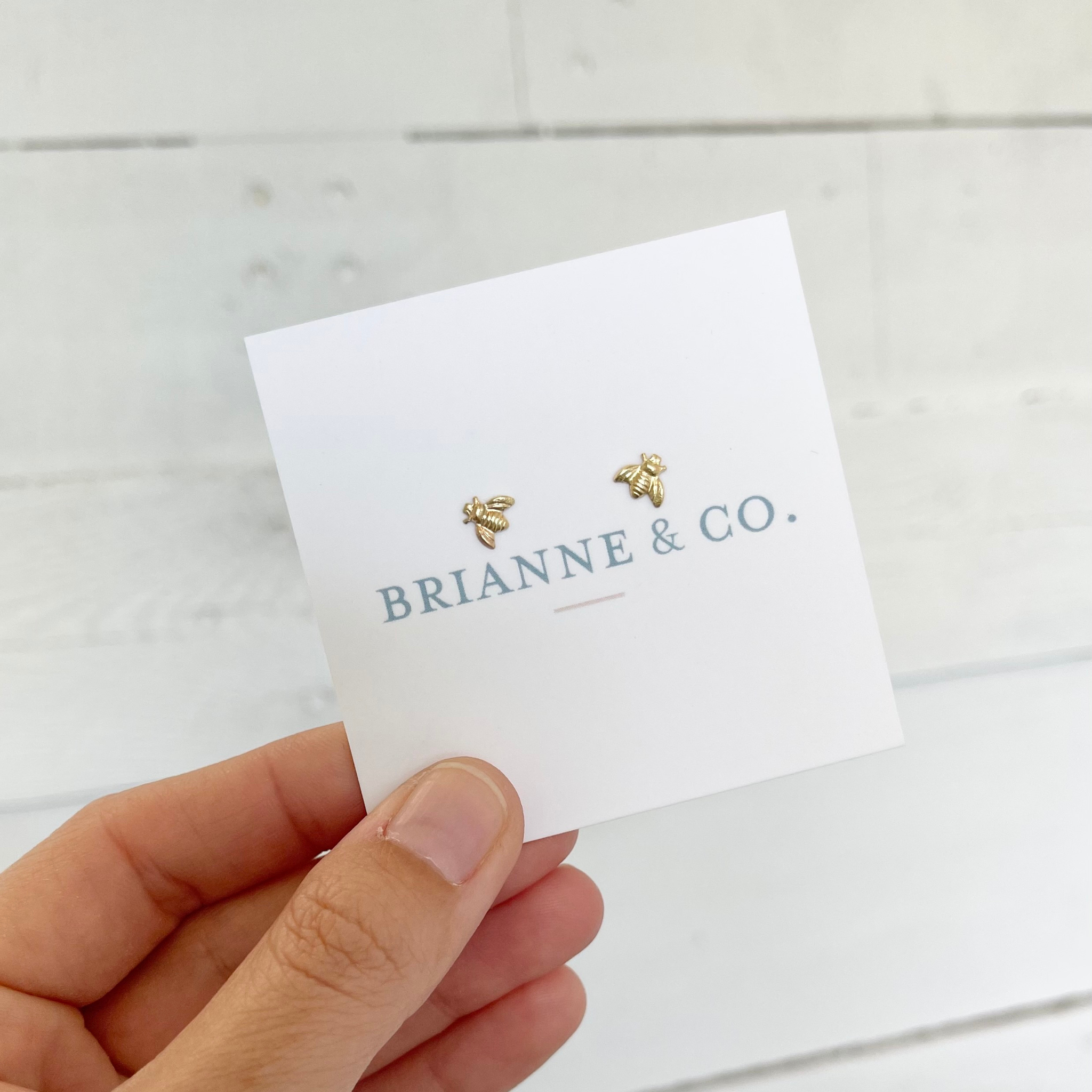 Gold Fill Tiny Bee Stud Earrings