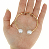 Brianne & Co. gold fill white edison pearl cuff size small