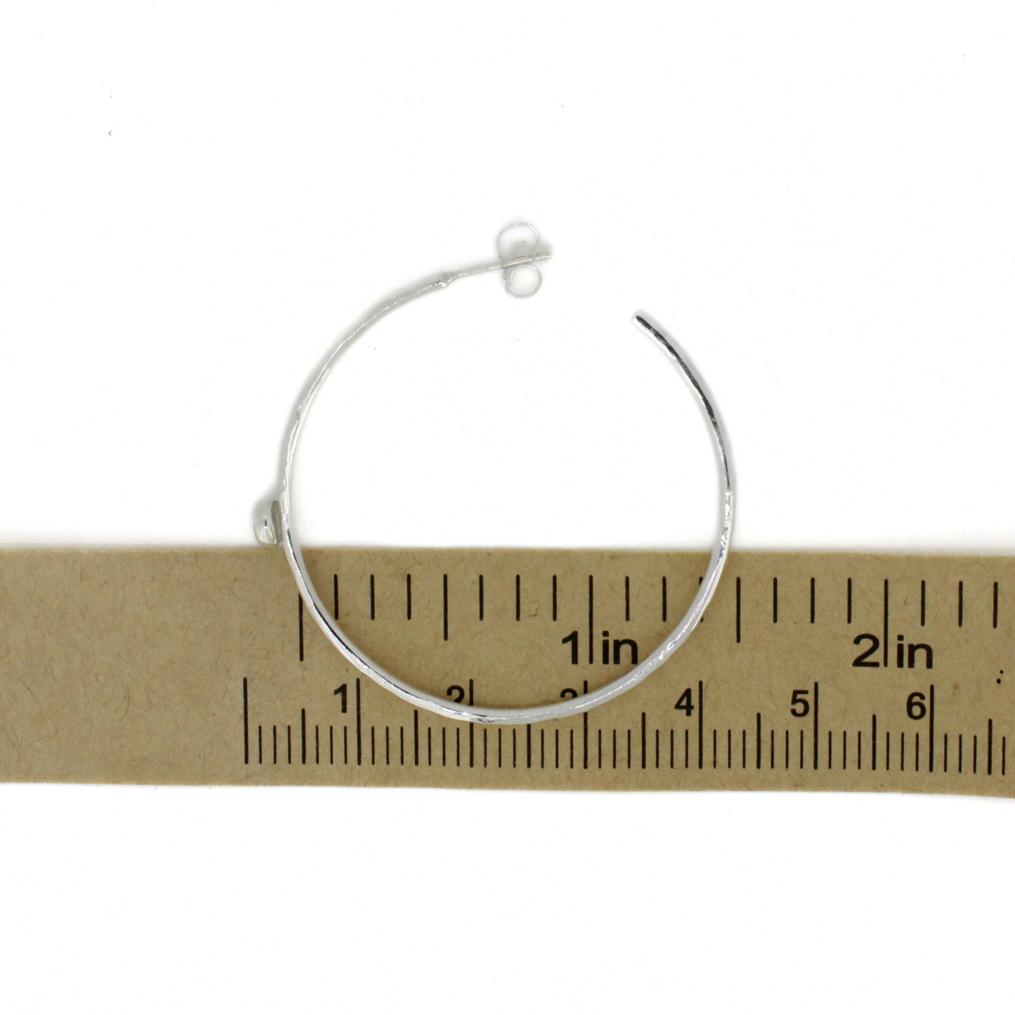 Silver Opal Hoop Earrings