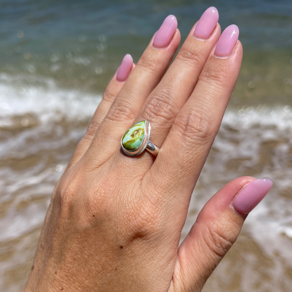 Sterling Silver Sonoran Gold Turquoise Ring Size 7