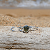 Sterling Silver Tahitian Keshi Pearl Ring Set Size 6