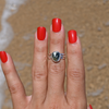 Sterling Silver Tahitian Keshi Pearl Ring Set Size 6