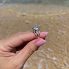 Sterling Silver Tahitian Keshi Pearl Ring Set Size 7