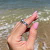 Sterling Silver Tahitian Keshi Pearl Ring Set Size 7