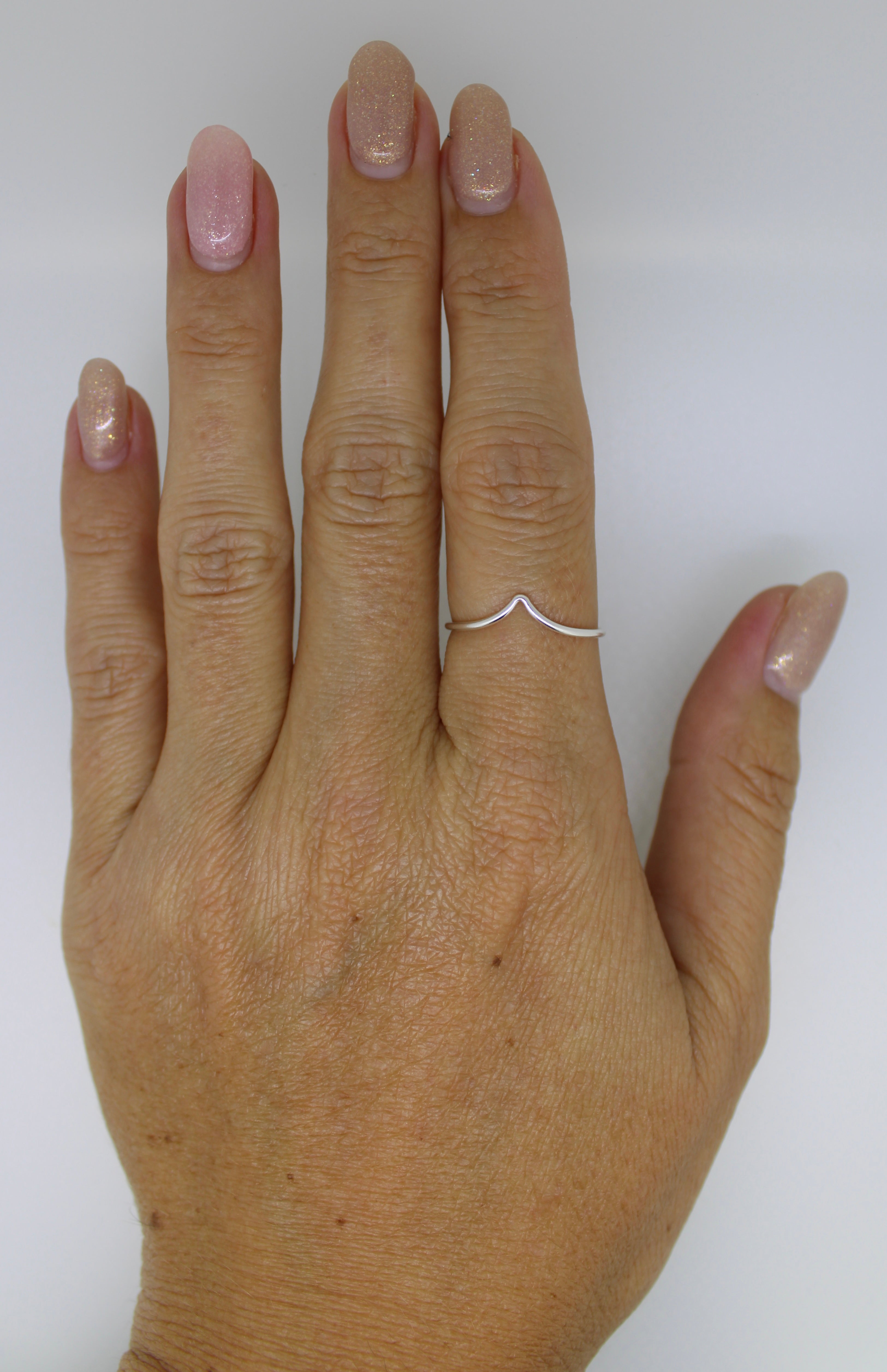 Sterling Silver Plain Chevron Ring