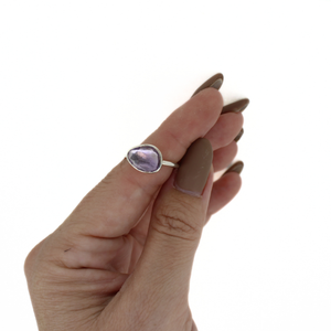 Brianne & Co. sterling silver bezel set faceted amethyst ring