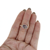 Brianne & Co. sterling silver faceted amethyst ring with a smooth round ring band