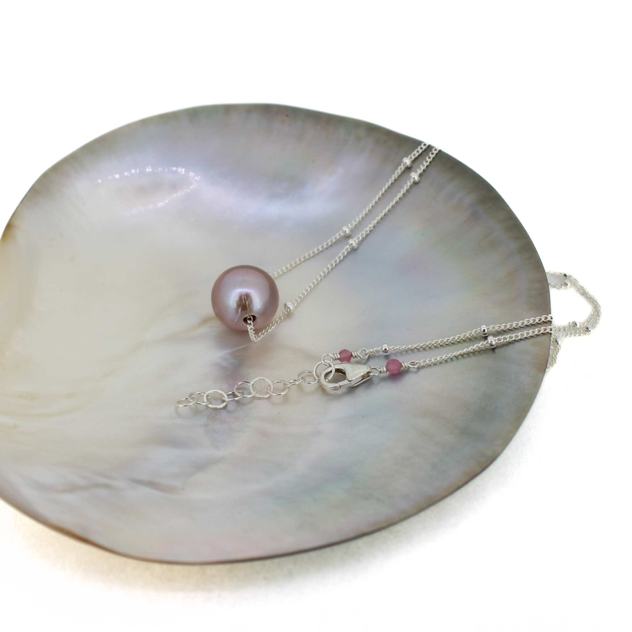 Sterling Silver Soft Purple Edison Pearl Necklace 16"-17"