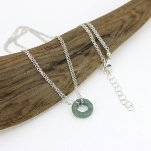 Brianne and Company jade donut silver  necklace 