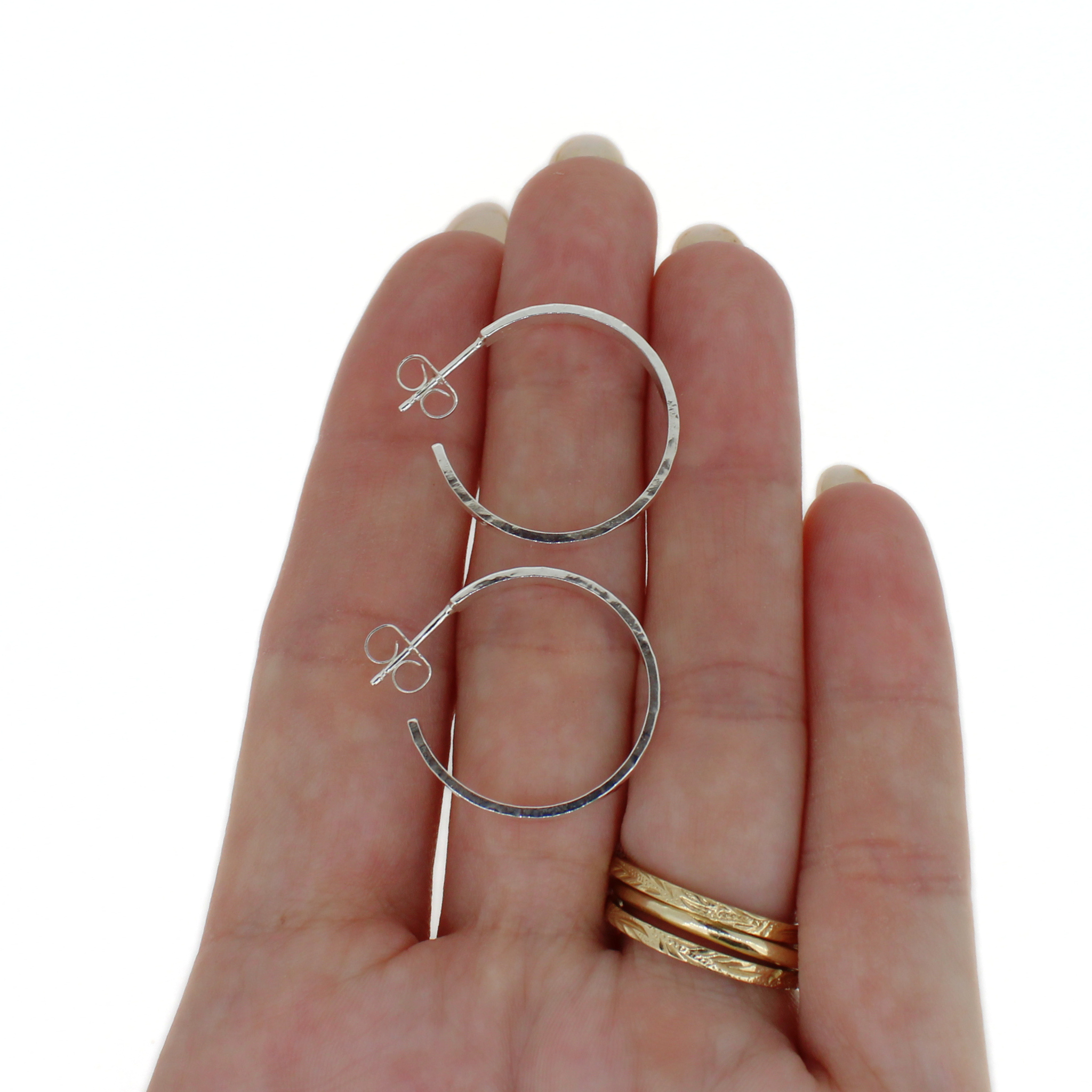 Sterling Silver Minimalist Everyday Hoop Earrings