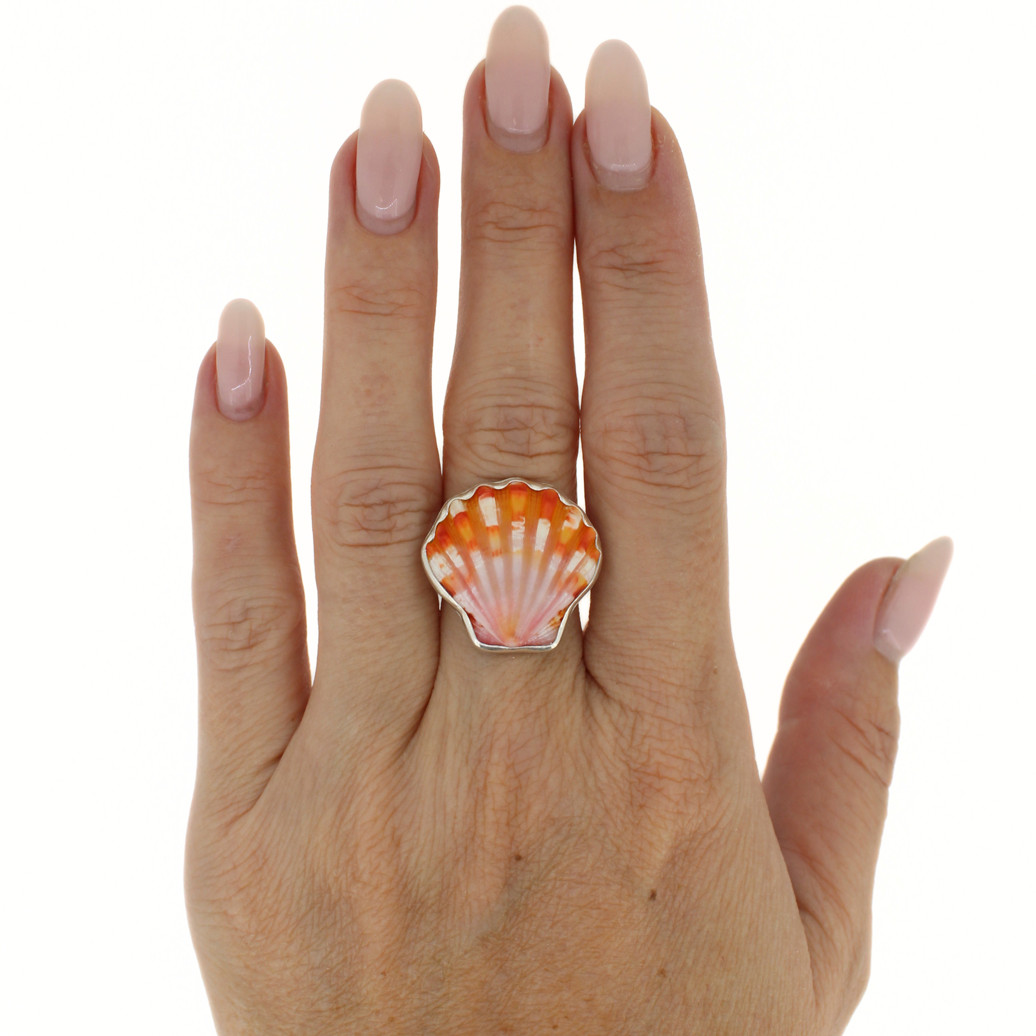 Sterling Silver Sunrise Shell Ring Size 6
