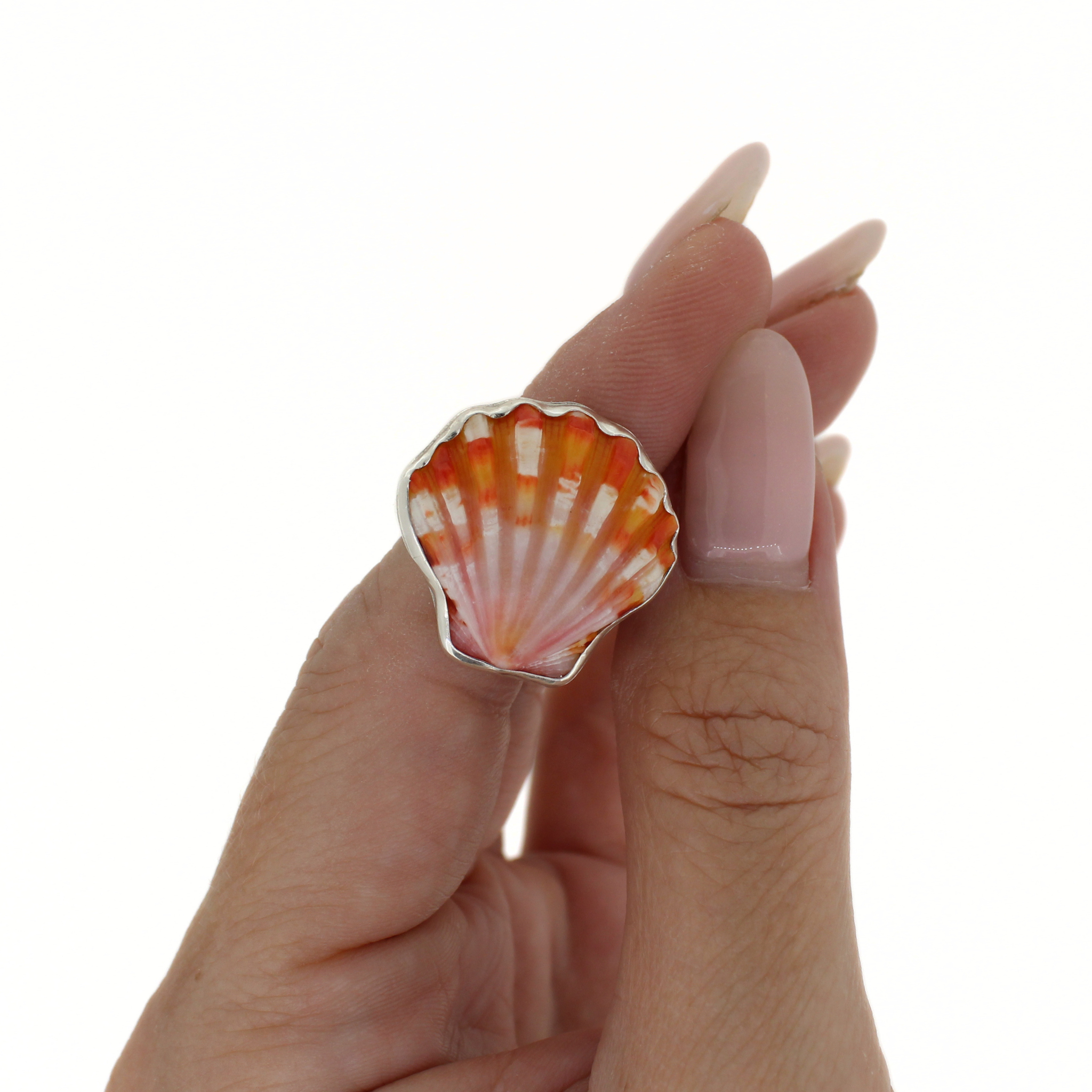 Sterling Silver Sunrise Shell Ring Size 6