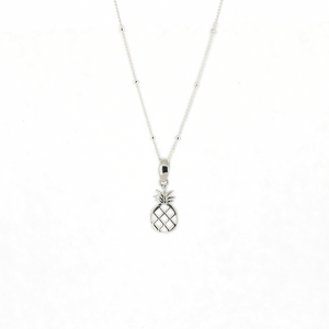 Brianne & Co. Silver pineapple pendant necklace on a white background