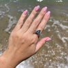 Sterling Silver Fossilized Shark Tooth Ring Size 8
