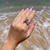 Sterling Silver Fossilized Shark Tooth Ring Size 8