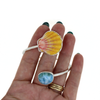 Sterling Silver Sunrise Shell & Larimar Bypass Cuff