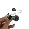 Sterling Silver Sunrise Shell & Larimar Bypass Cuff