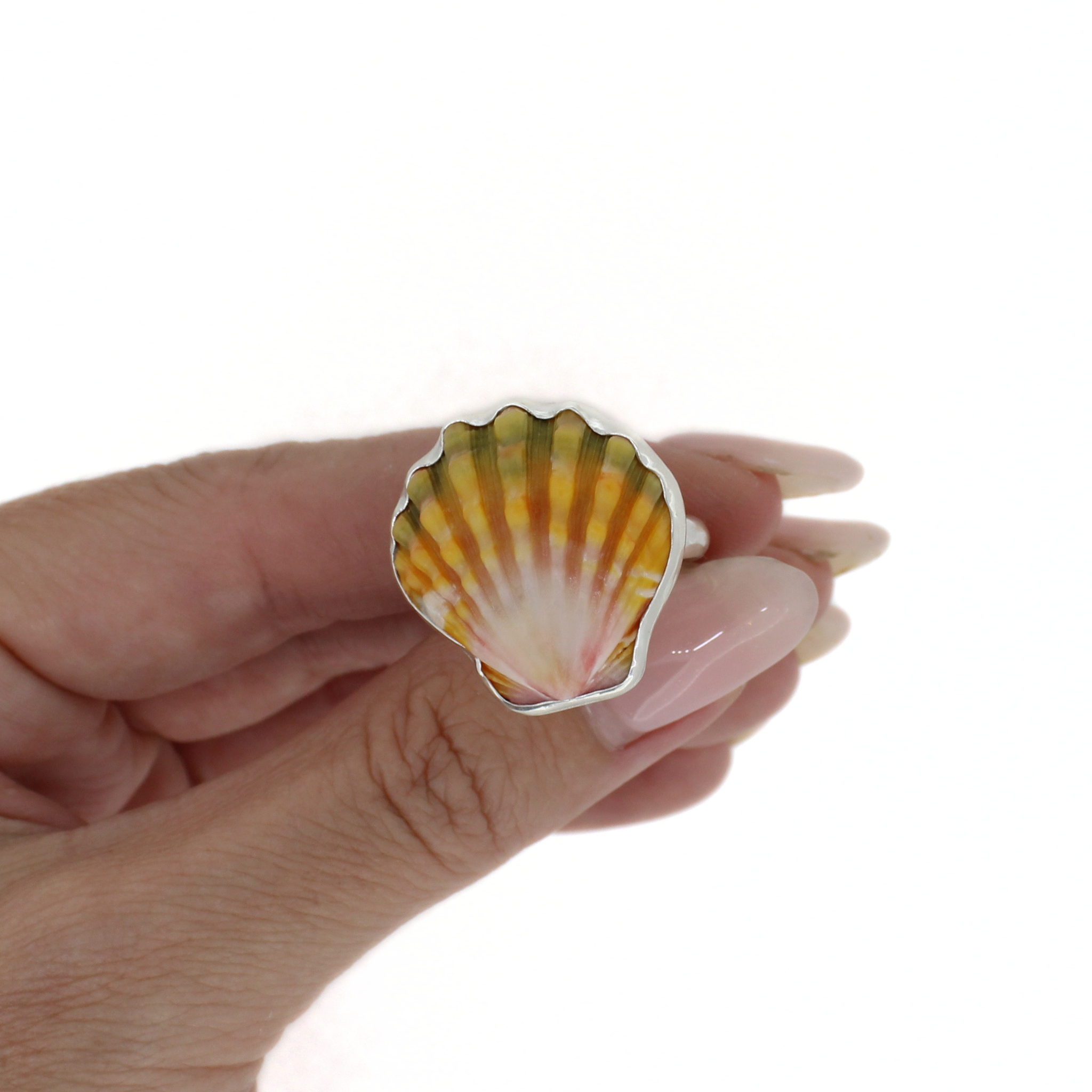 Sterling Silver Sunrise Shell Ring Size 7