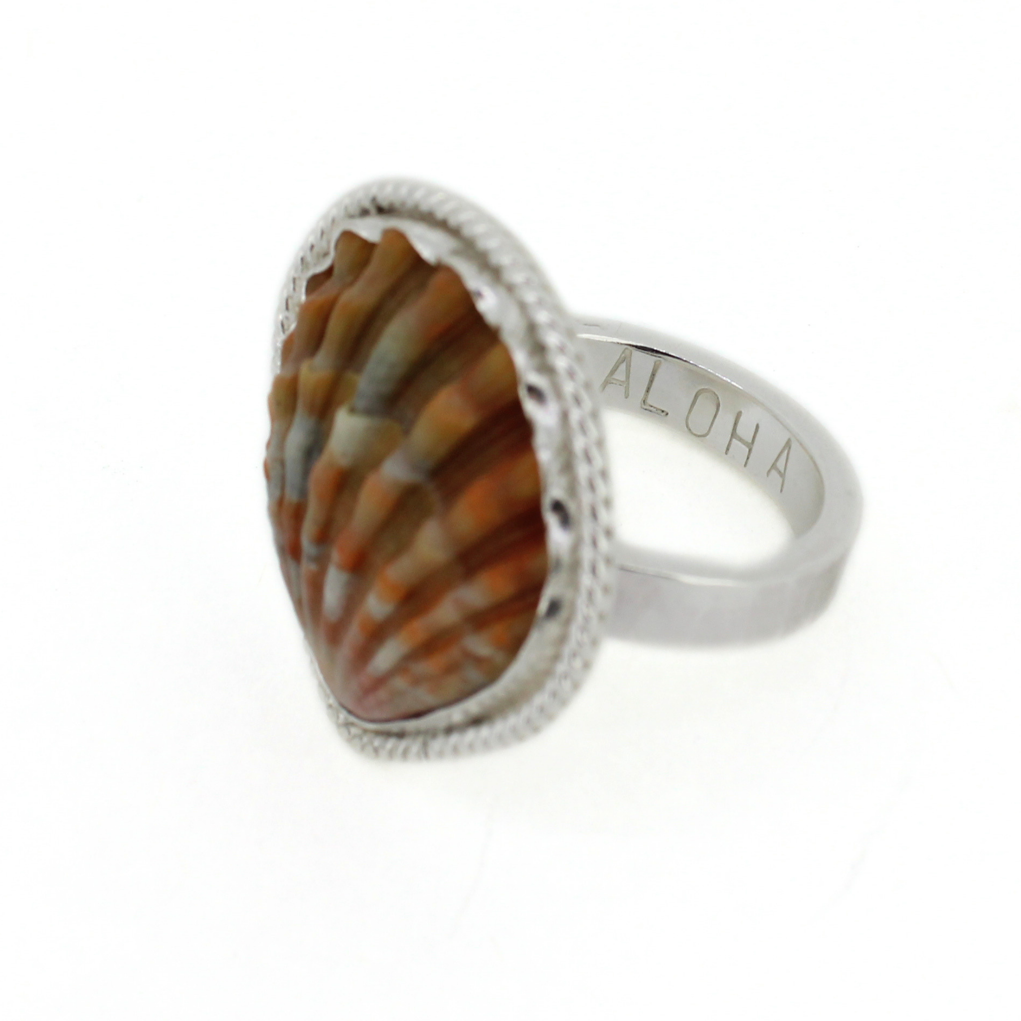 Sterling Silver Sunrise Shell Ring Size 7