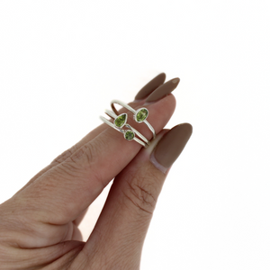 Brianne & Co. sterling silver peridot ring set of 3