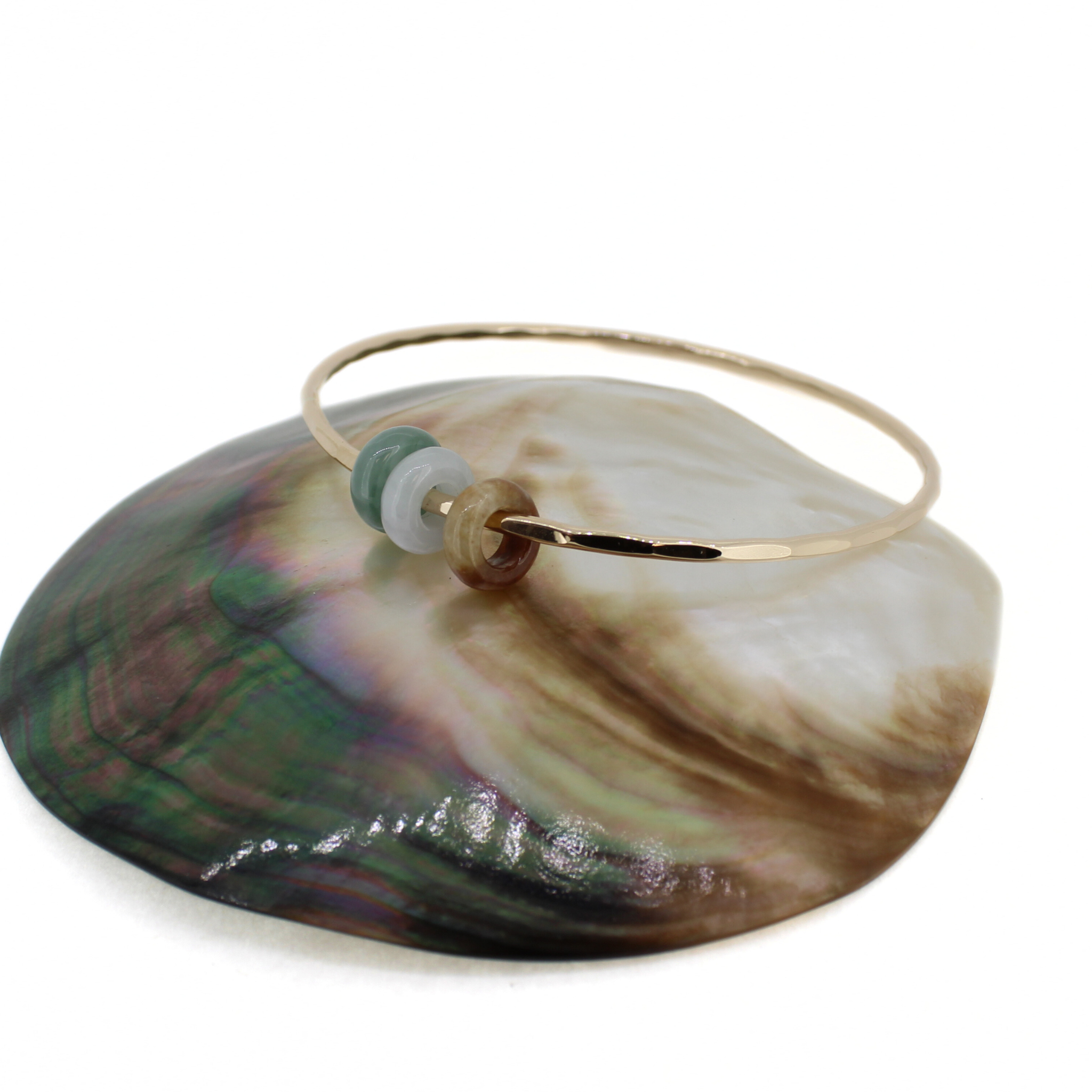 Gold Jade Bangle Size 8