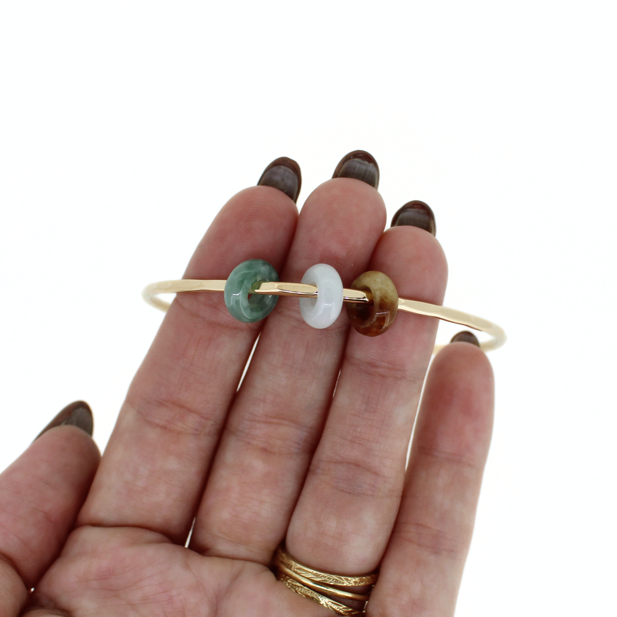 Gold Jade Bangle Size 8