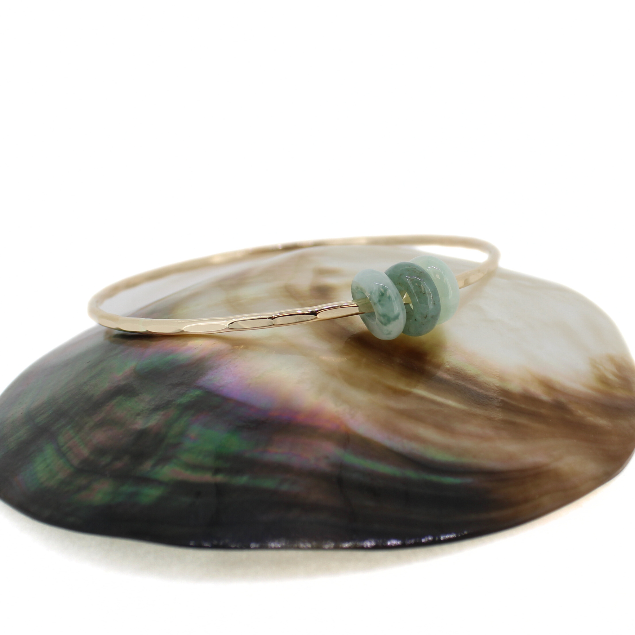 Gold Jade Bangle Size 8