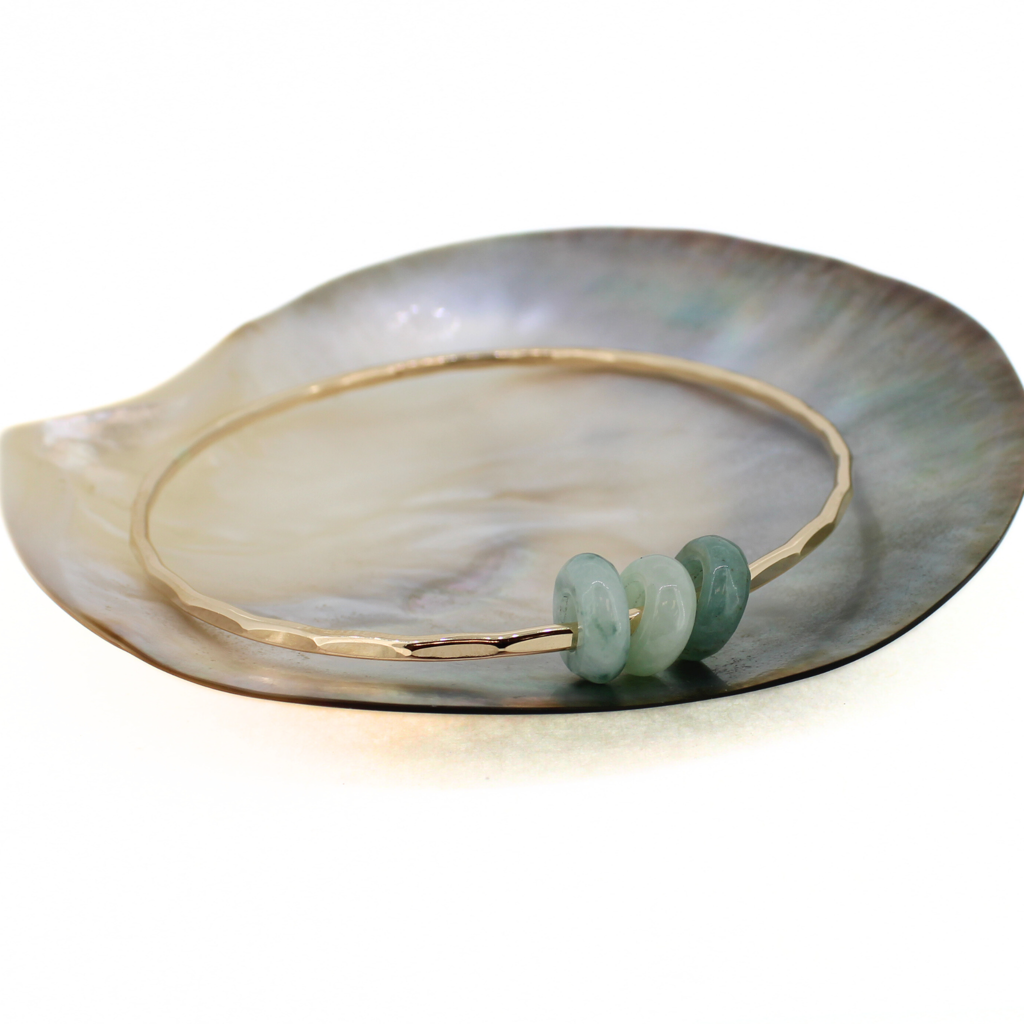 Gold Jade Bangle Size 8