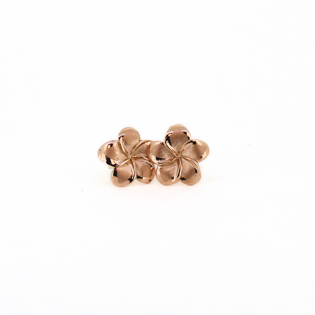 14K Rose Gold Plumeria Earring Medium