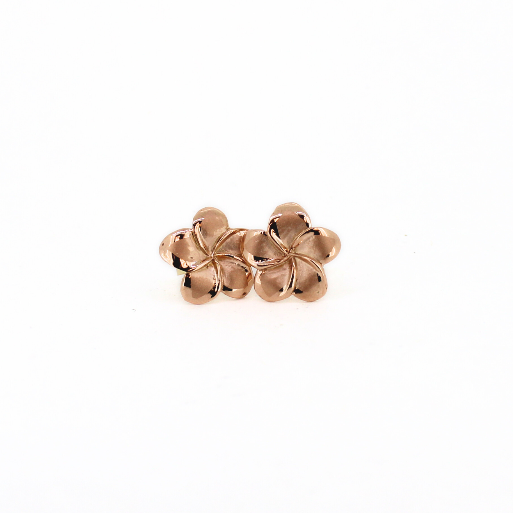 14K Rose Gold Plumeria Earring Medium