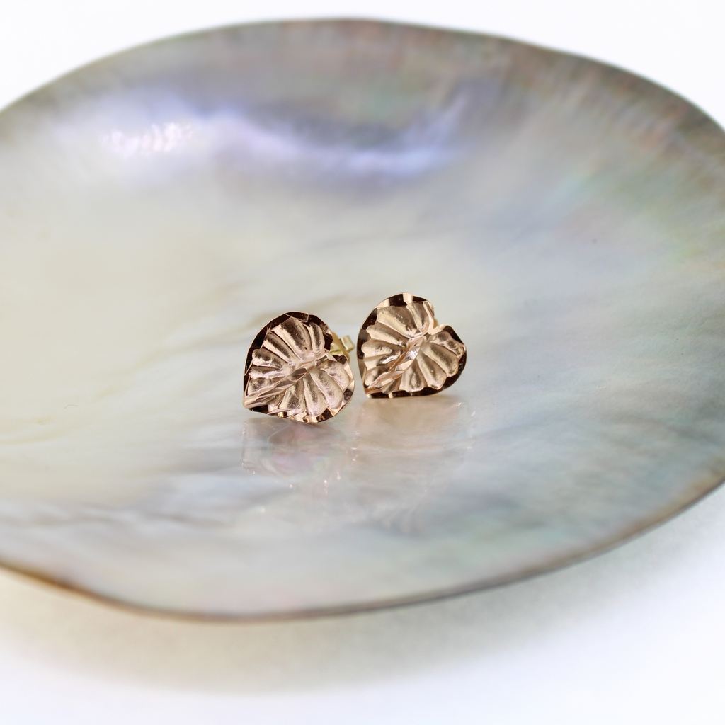 Brianne & Co 14k rose gold anthurium stud earrings