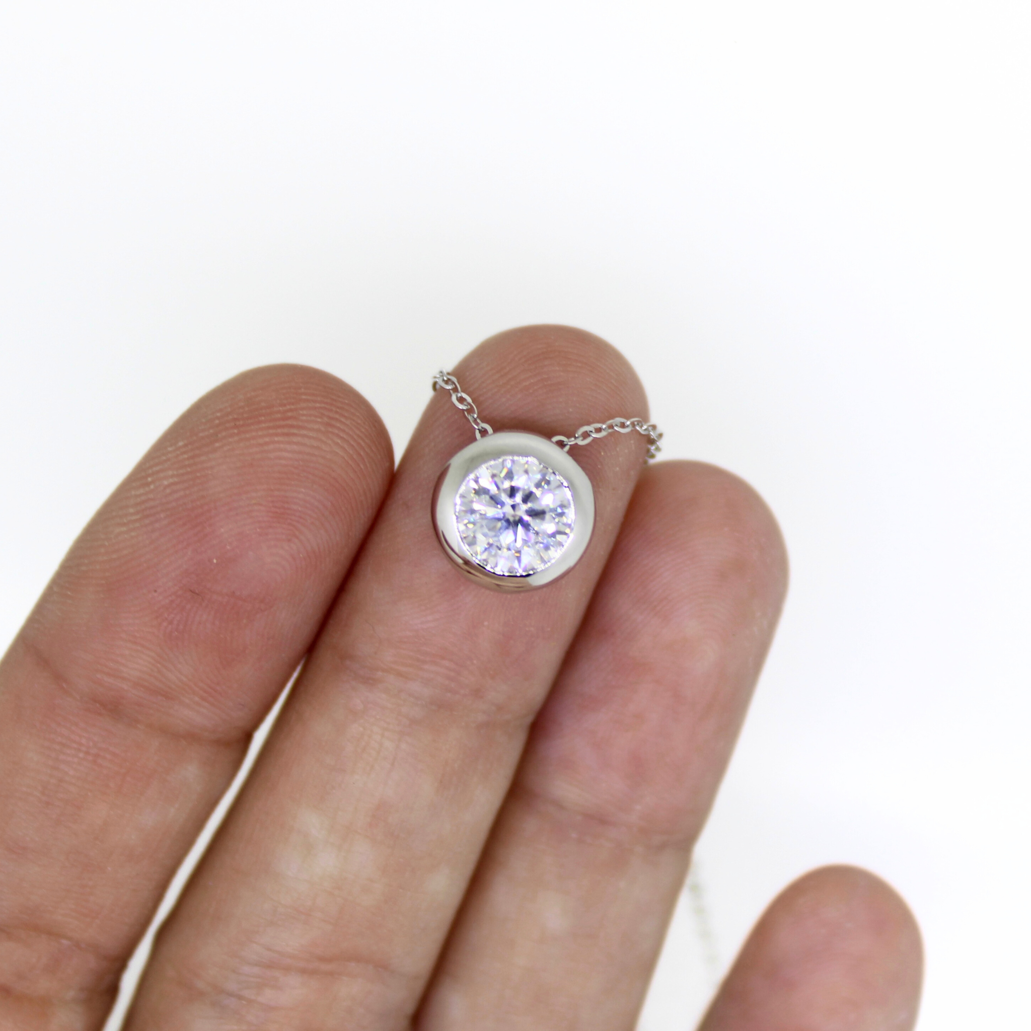 14k white gold moissanite pendant from Brianne & Co