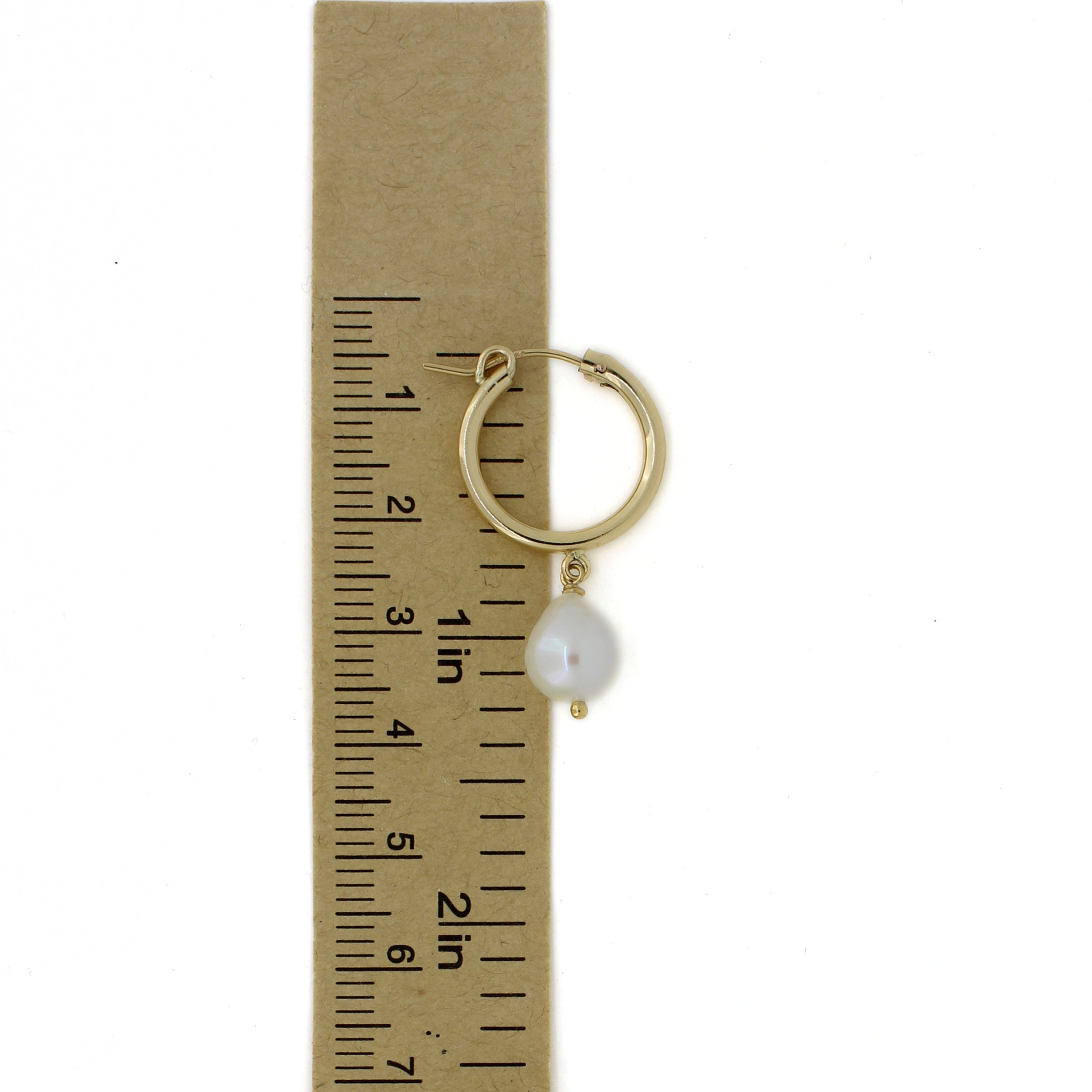 Gold Fill 18mm Hoops with White Freshwater Pearls