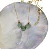Gold Fill 3 Jade Floating Necklace