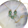 Gold Fill 5 Jade Floating Necklace