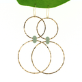 Brianne & co. 14k gold fill double hoop earrings with green jade