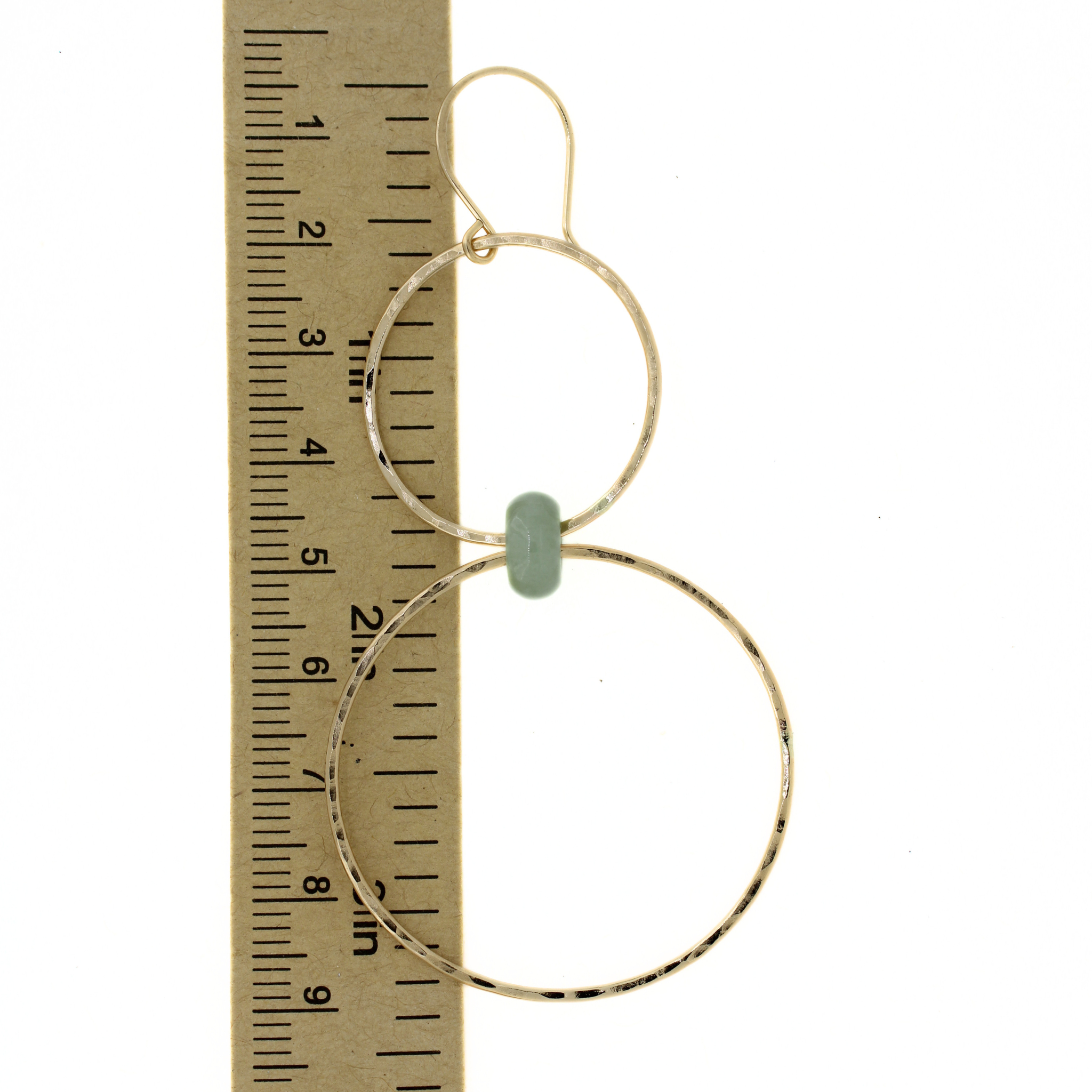 Gold Fill Double Hoop Jade Earrings