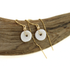 Gold Fill Puka Shell Short Threader Earrings handmade by Brianne & Co.
