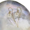 Gold Fill Puka Shell Short Threader Earrings