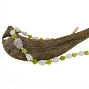 Short Pikake & Pakalana Purse Lei with Cone Shell