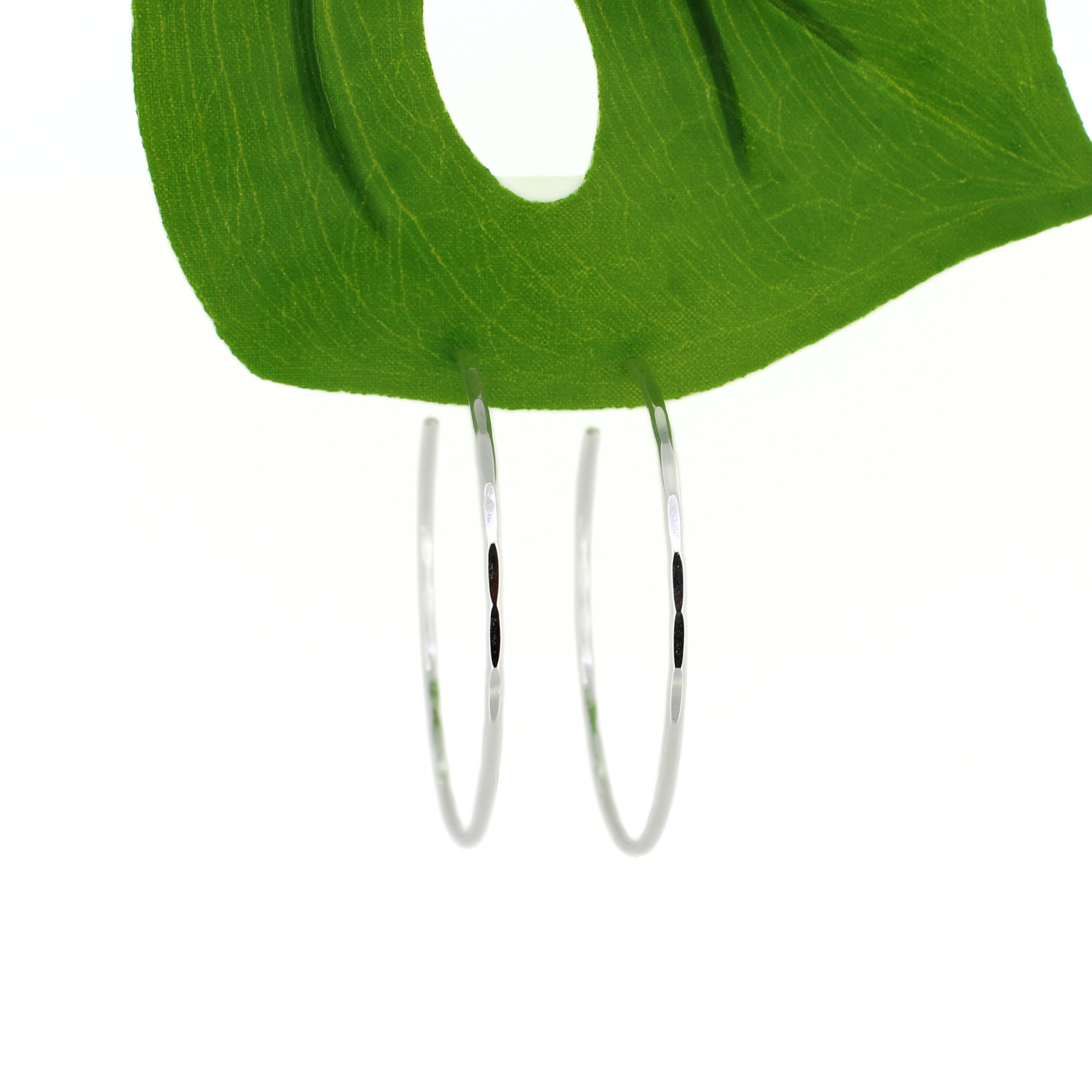 Brianne & Co. sterling silver hammered hoop earrings