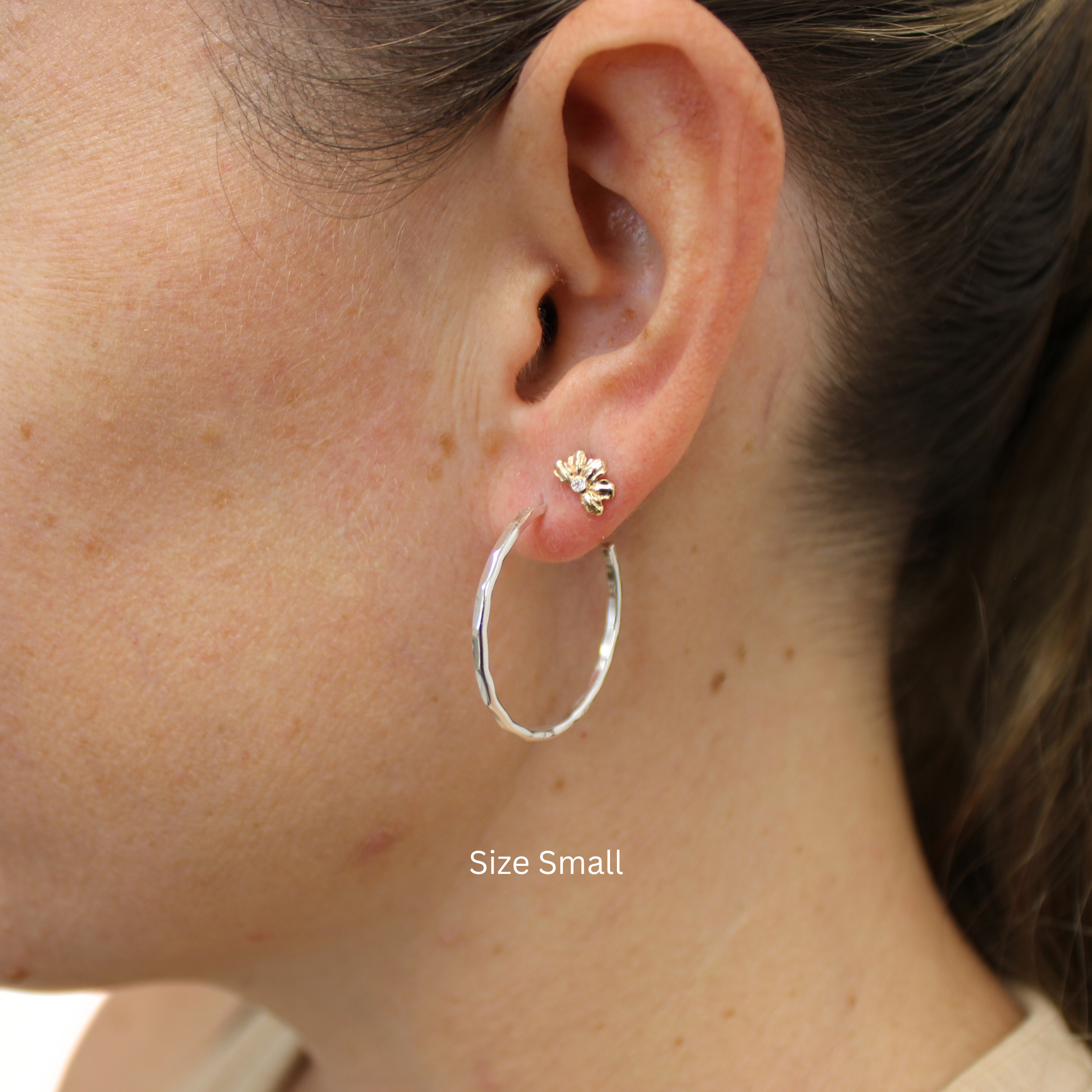 Sterling Silver Hammered Hoop Earrings